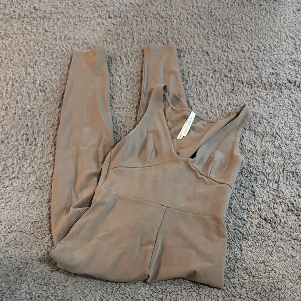 Aritzia Tan Sleeveless Jumpsuit